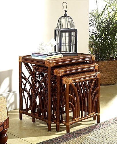 rattan nesting tables