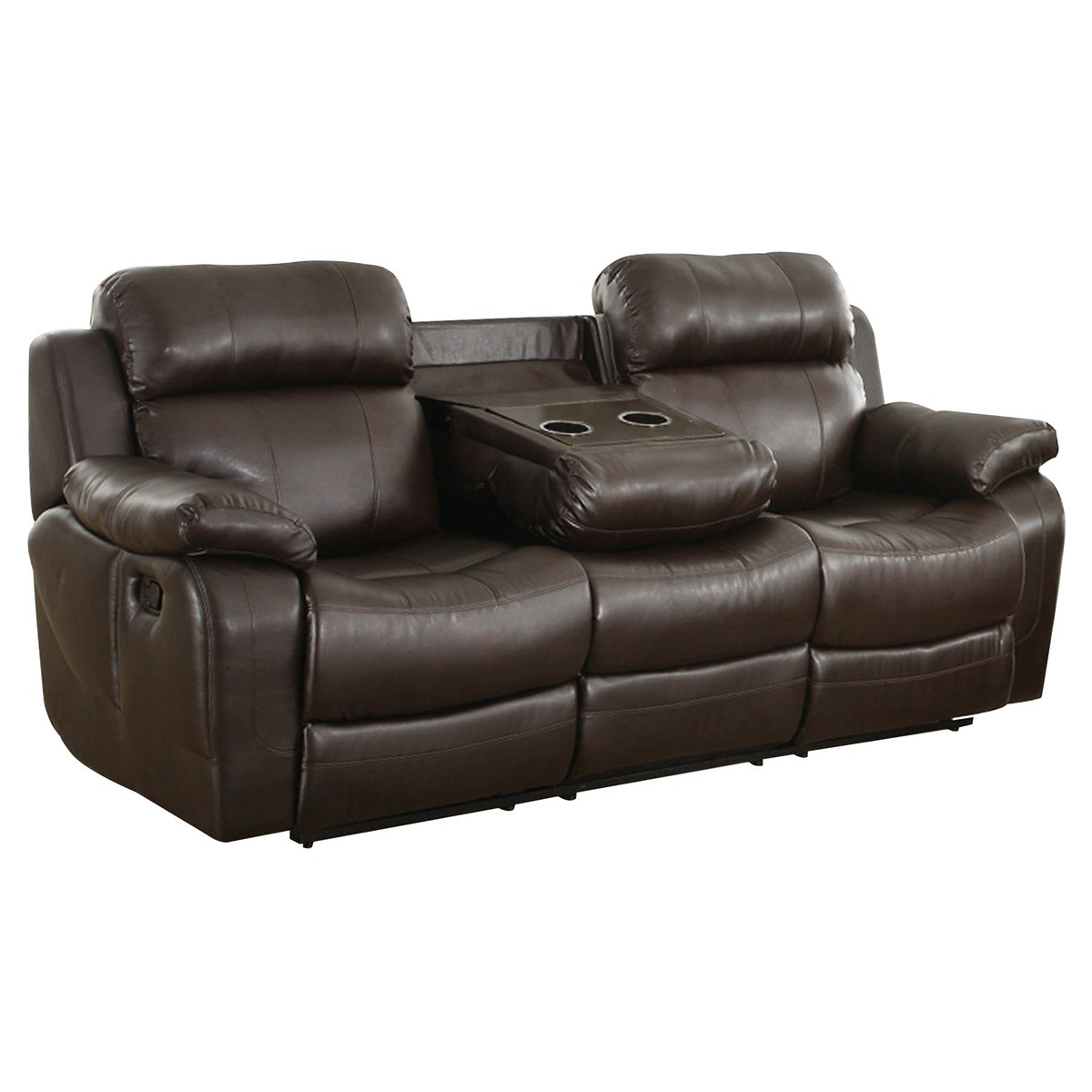 Eland Brown Cupholder Recliner Sofa