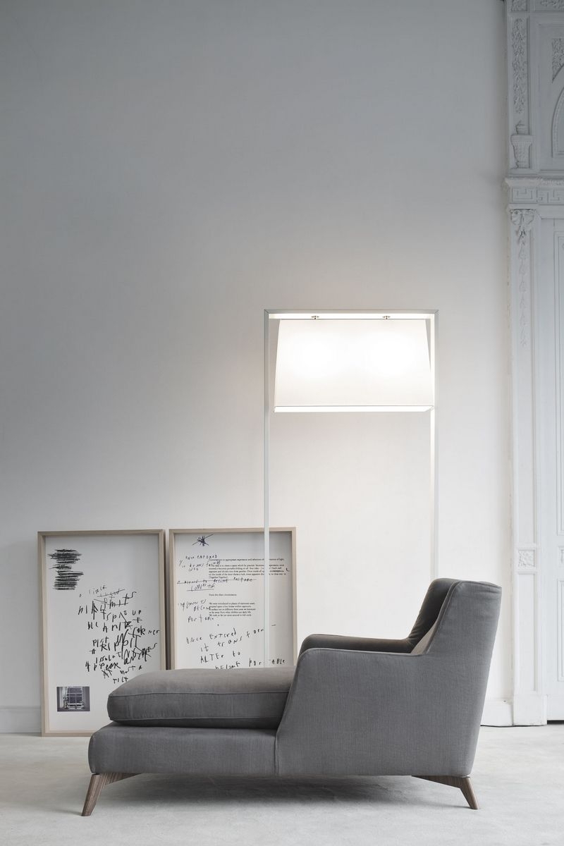 Gianluigi landoni grey chaise lounge lighting wooded framed prints standing