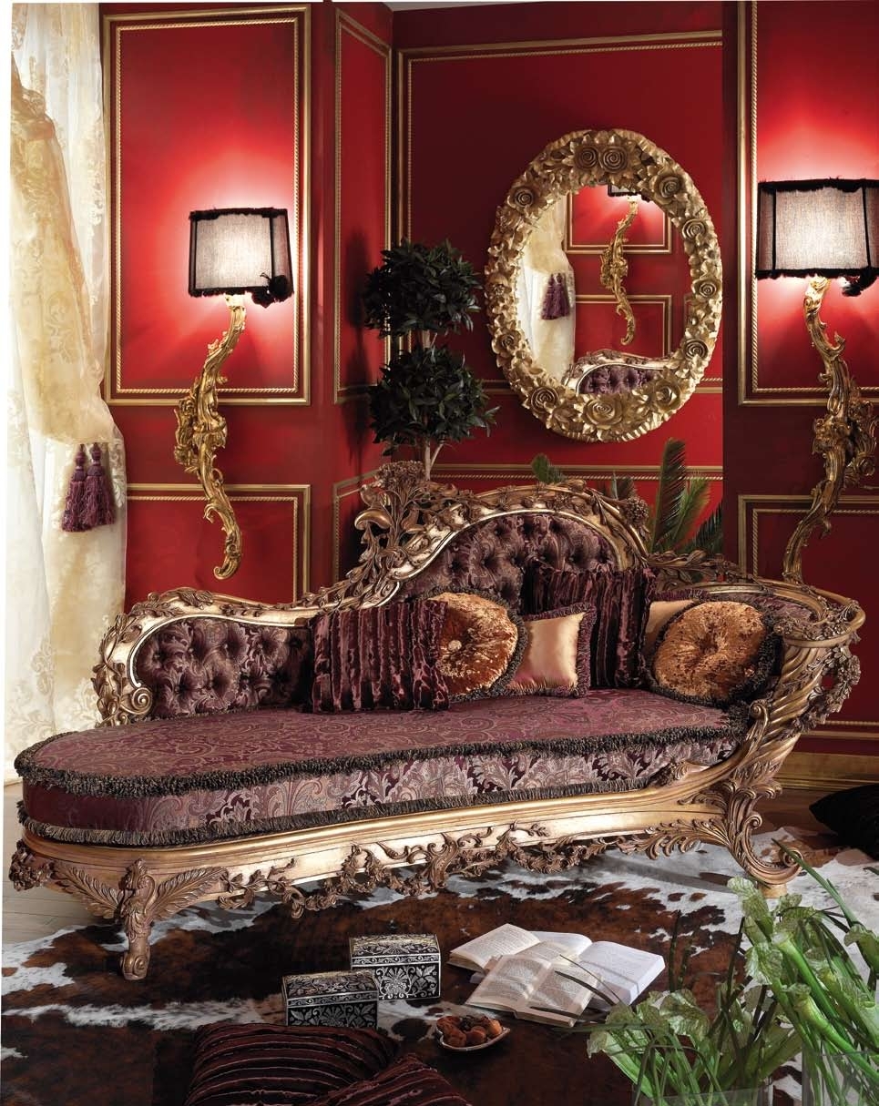 Gold chaise lounge