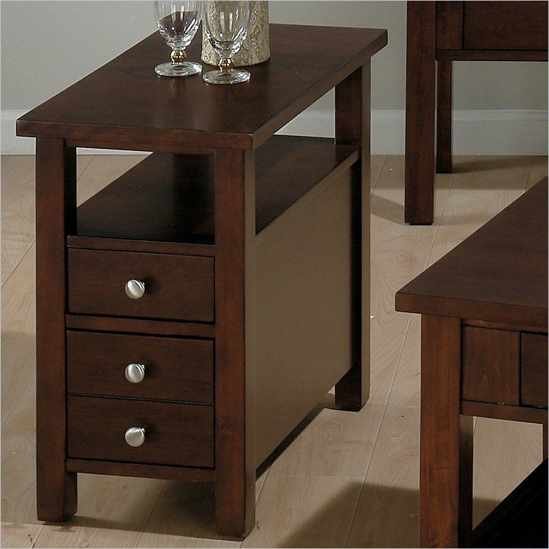 ADF Chair Side Table with 1-Drawer, Cherry Finish-activusconnectus.com