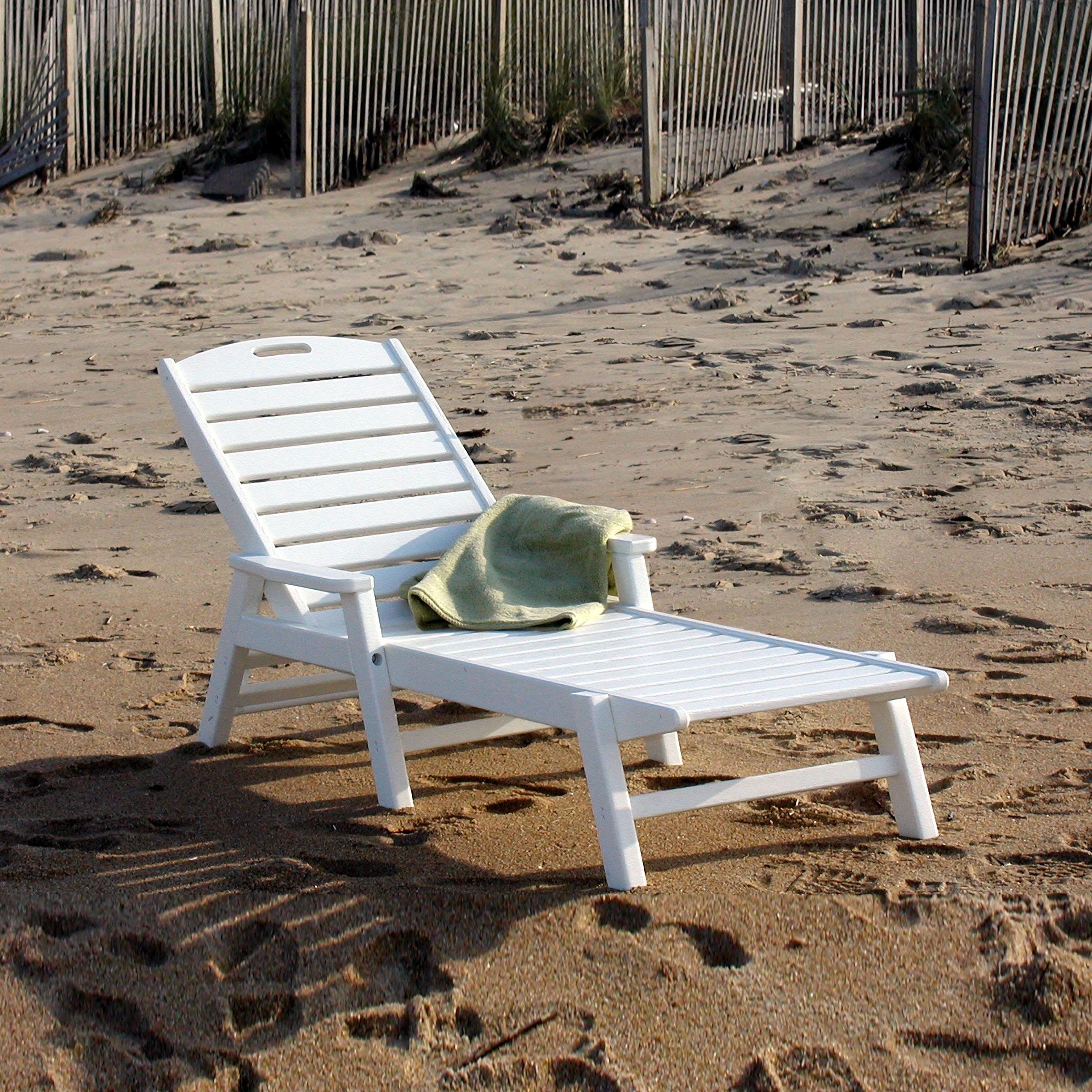 Poly wood recycled plastic ocean shores outdoor chaise lounge
