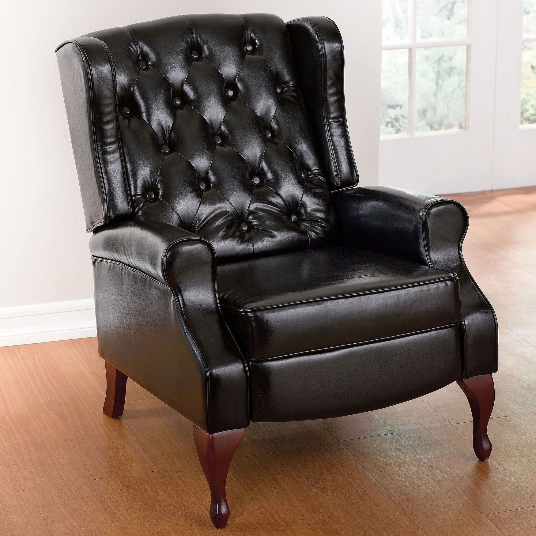 Queen anne leather recliner