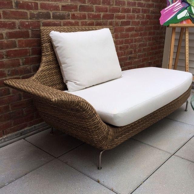 Rattan chaise lounge indoor