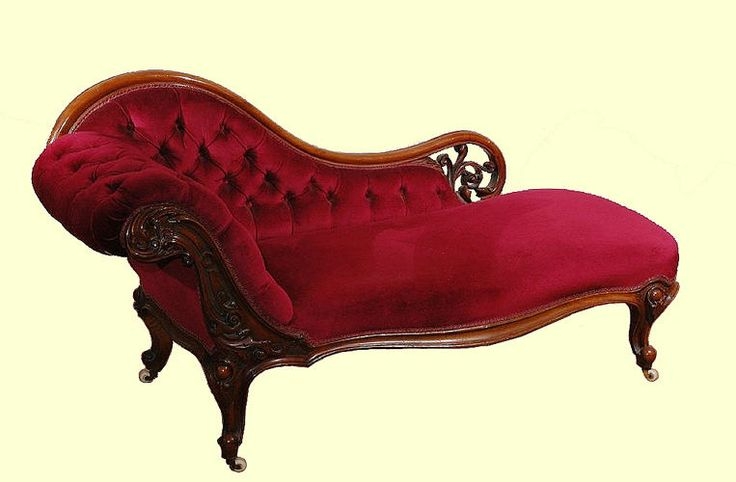 red victorian chaise lounge