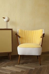 Vintage retro 50s cocktail chair 60s reupholstered armchair fabric clubchair