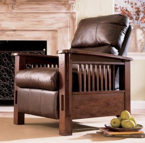 Leather Recliner With Wood Arms - Home Ideas