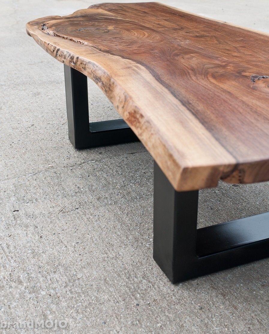 Acero steel base coffee table live edge