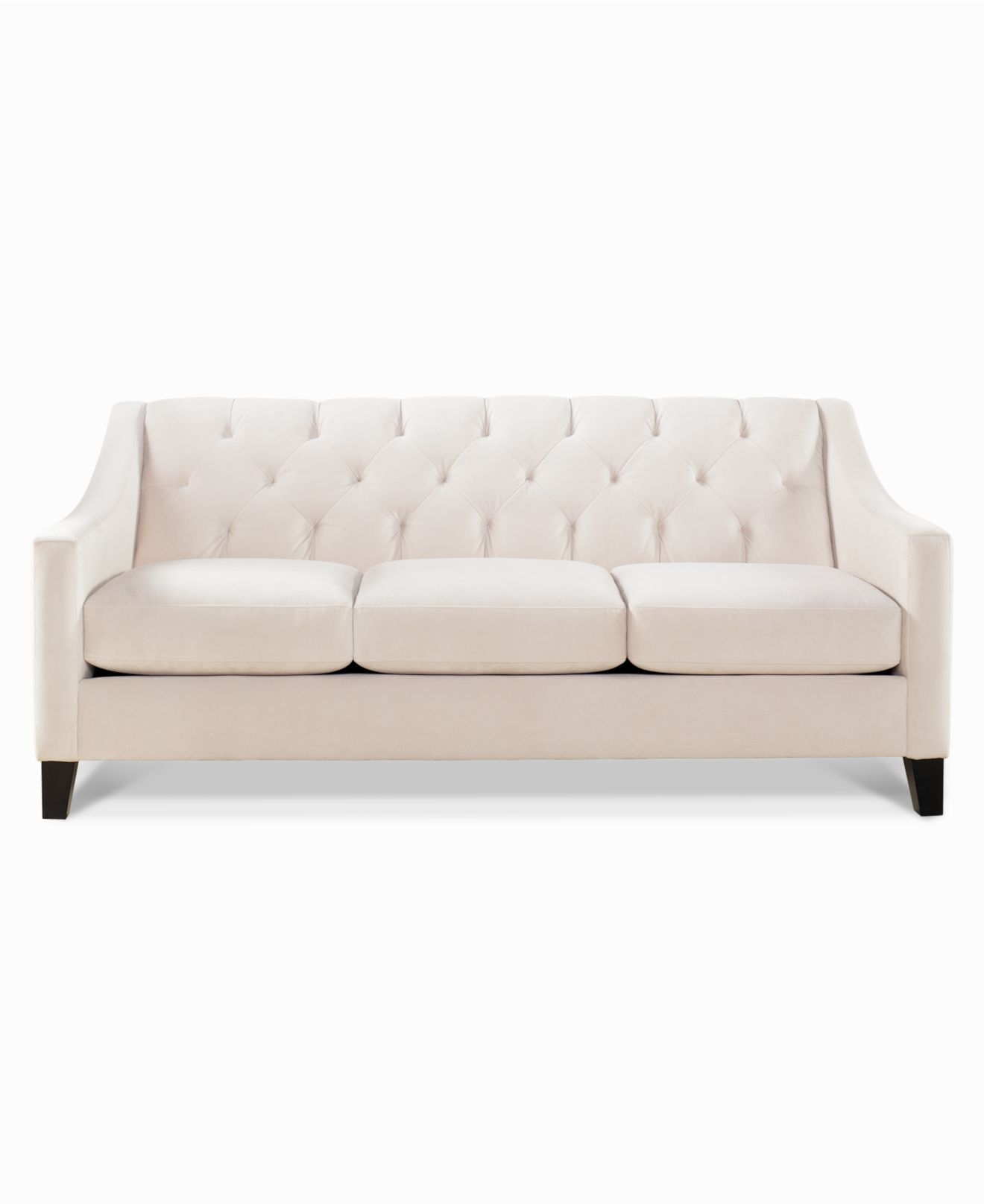 Affordable ivory velvet sofa