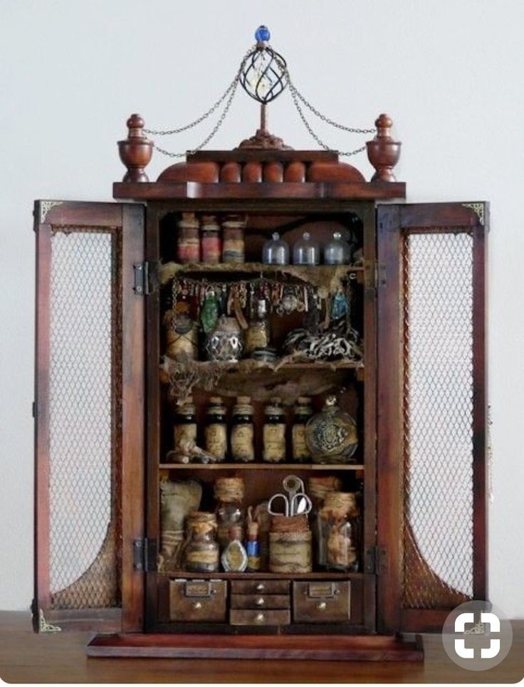 Antique curio cabinets