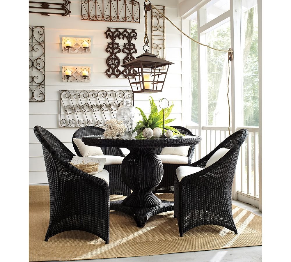 Black wicker dining chair