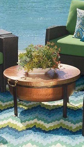 Middle Coffee Table - 90x90 - Copper Coffee Tables, Copper