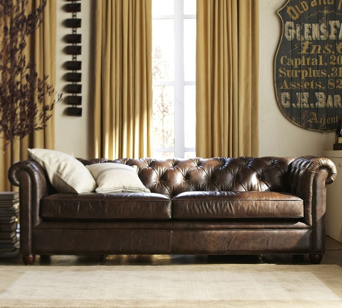 Chesterfield Tufted Leather Sofa Collection