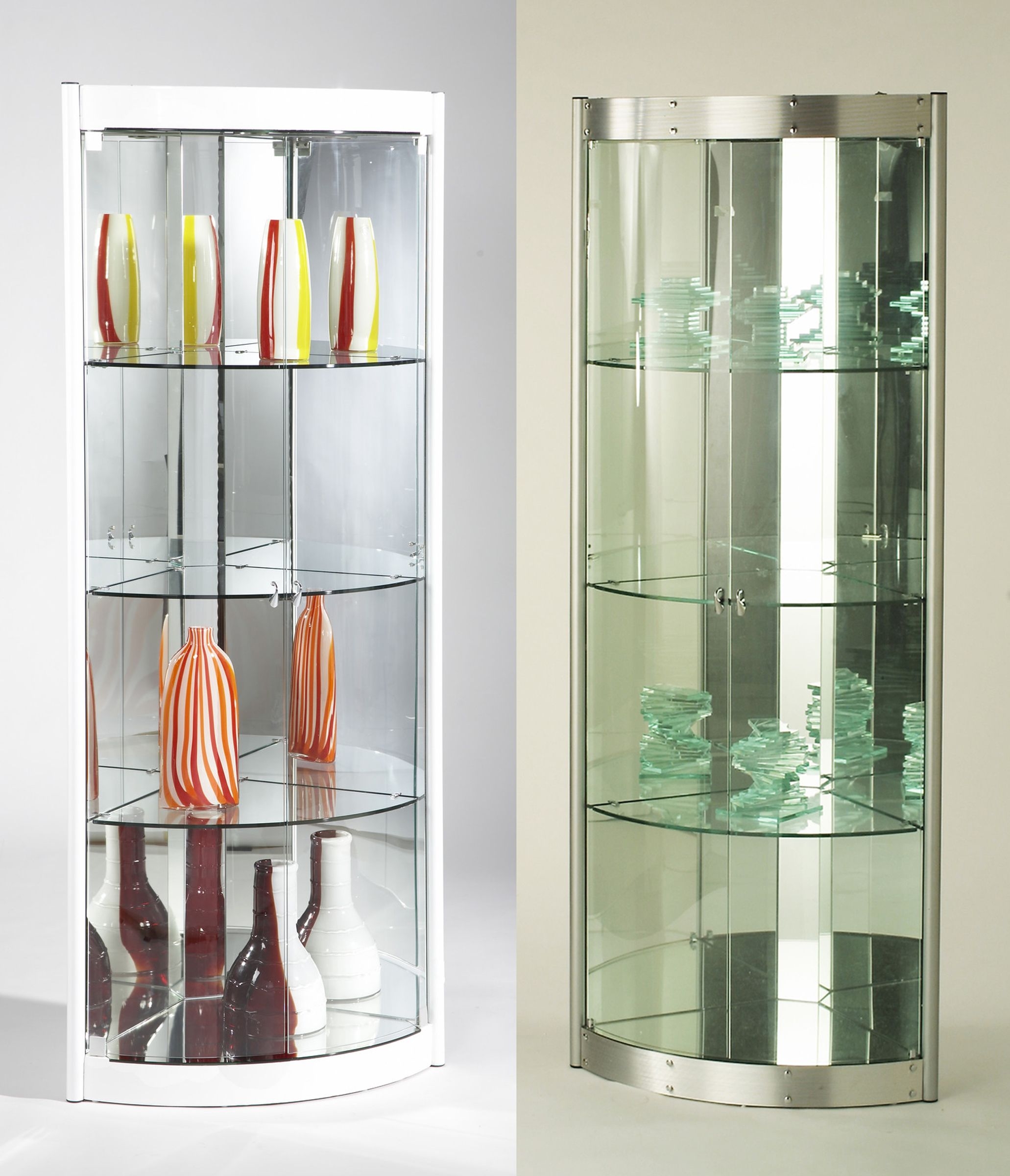 Chintaly imports corner curio cabinet with mirrored interior