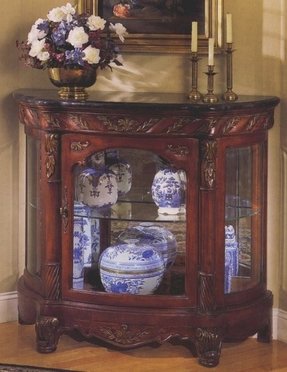 Console Curio Cabinets / Curved End Curio Display Console Cabinet By Pulaski | eBay - A corner curio cabinet from bed bath & beyond is a great option to consider and will mix well with most decor.