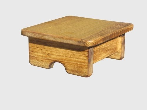 Foot Stool Poplar Wood Maple Stain 4" Tall Mini (Made in the USA)