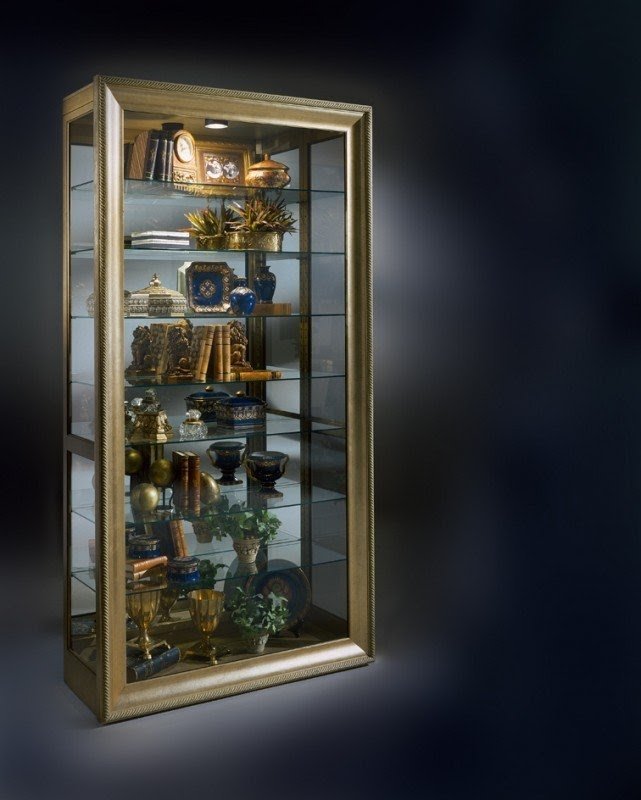 Gold curio cabinet