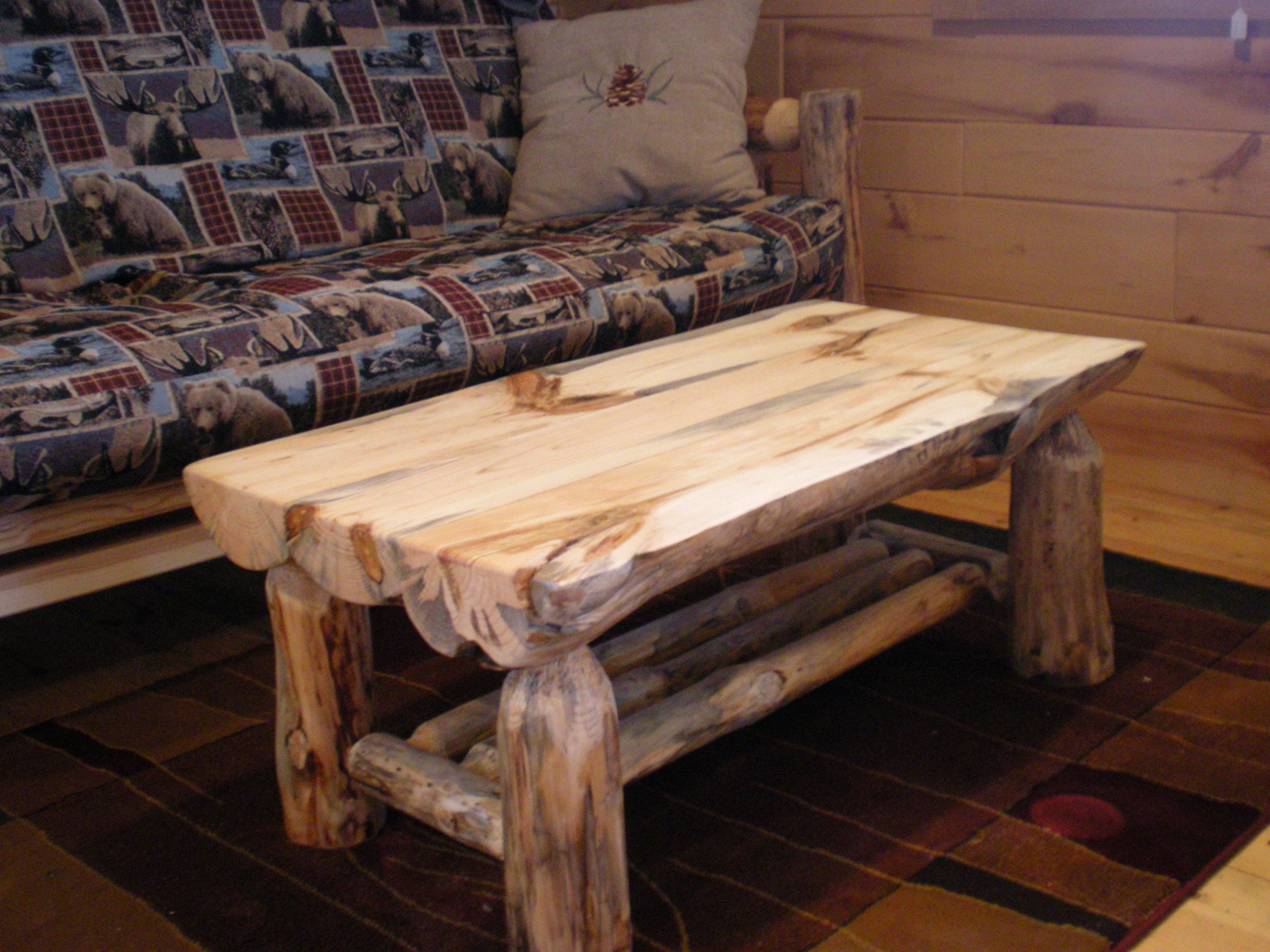 Half log coffee table