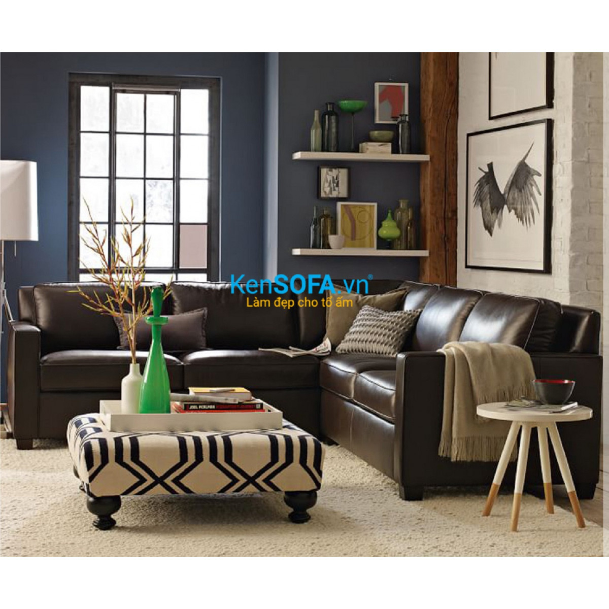 Henry leather sectional