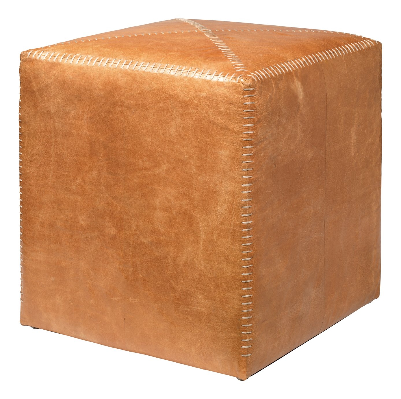 Jamie young company buff leather cube ottoman