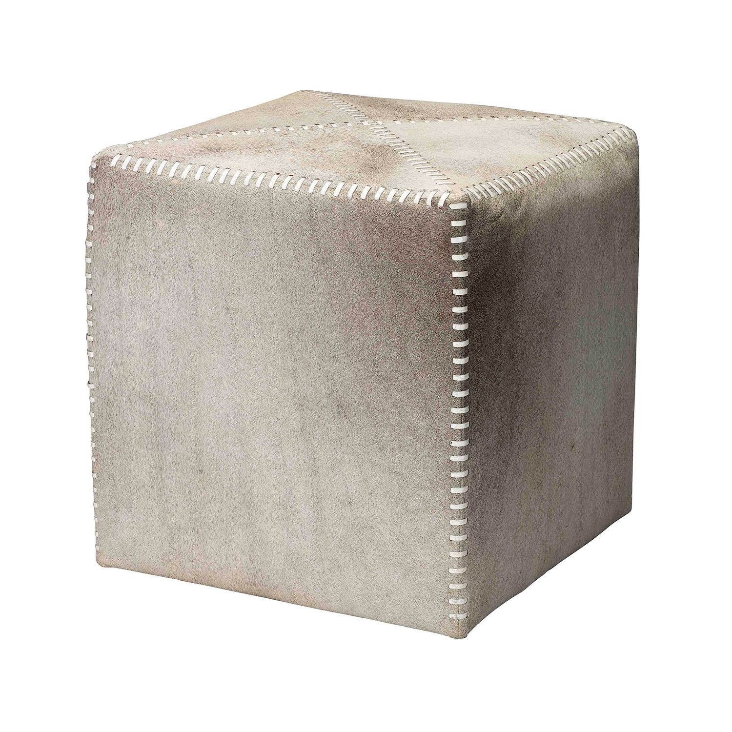 Jamie young company cross stitch leather cube ottoman