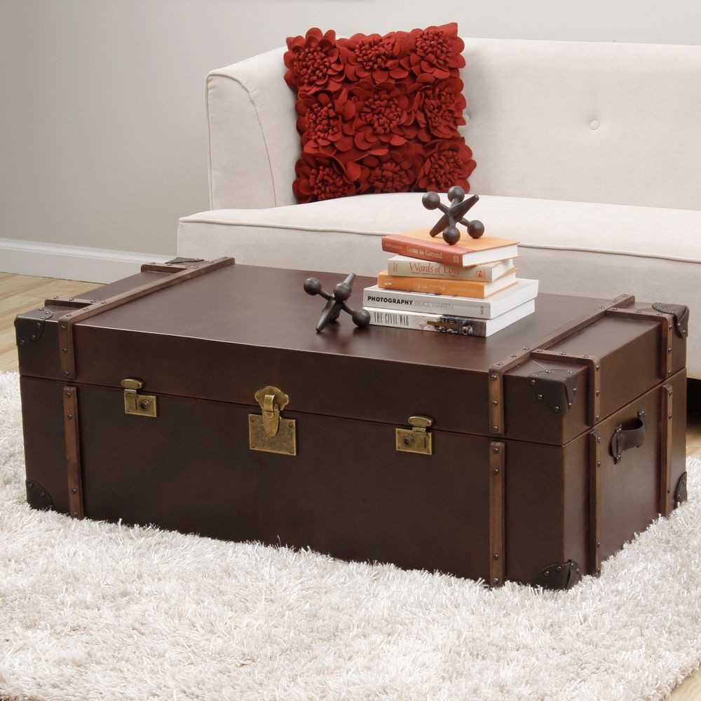 Journey Vintage Tobacco Leather Trunk Coffee Table