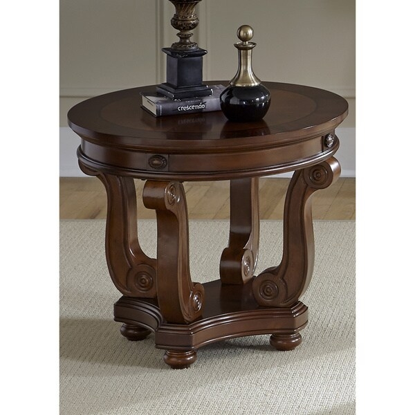 Liberty Victorian Dark Classic Cherry Round End Table