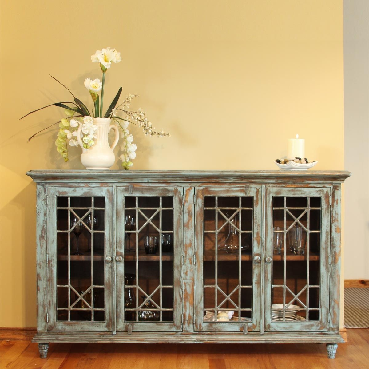 Love this rustic curio cabinet could also serve as a