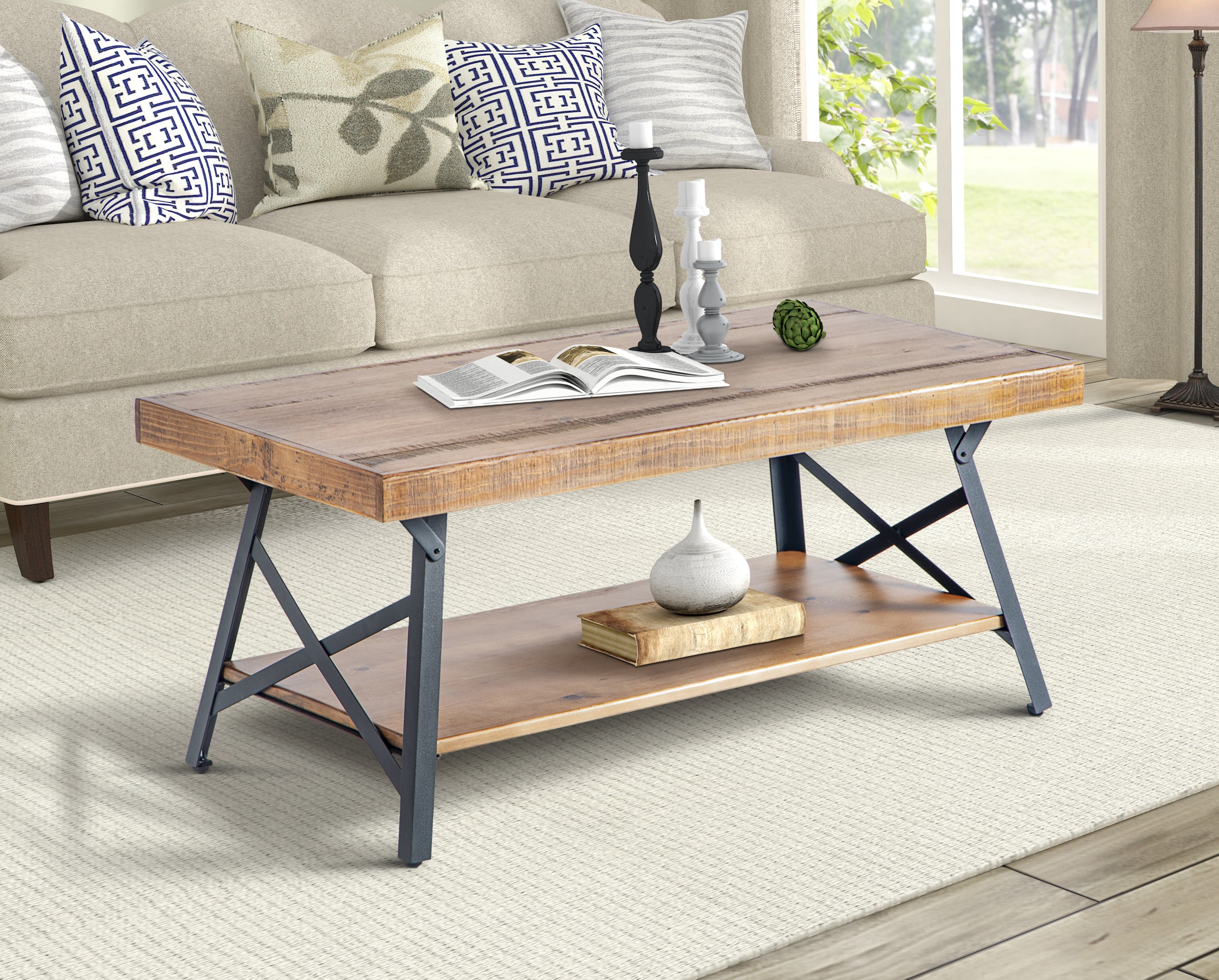 Wood Top Coffee Table Metal Legs Ideas On Foter