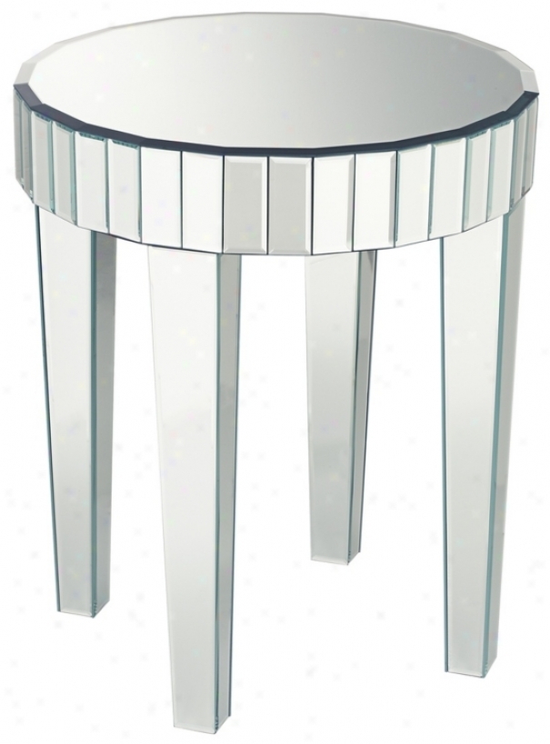 Mirrored round end table 1