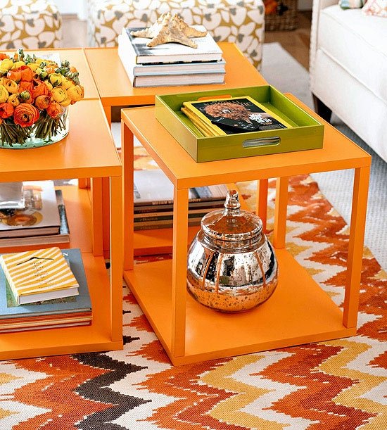 Orange end tables
