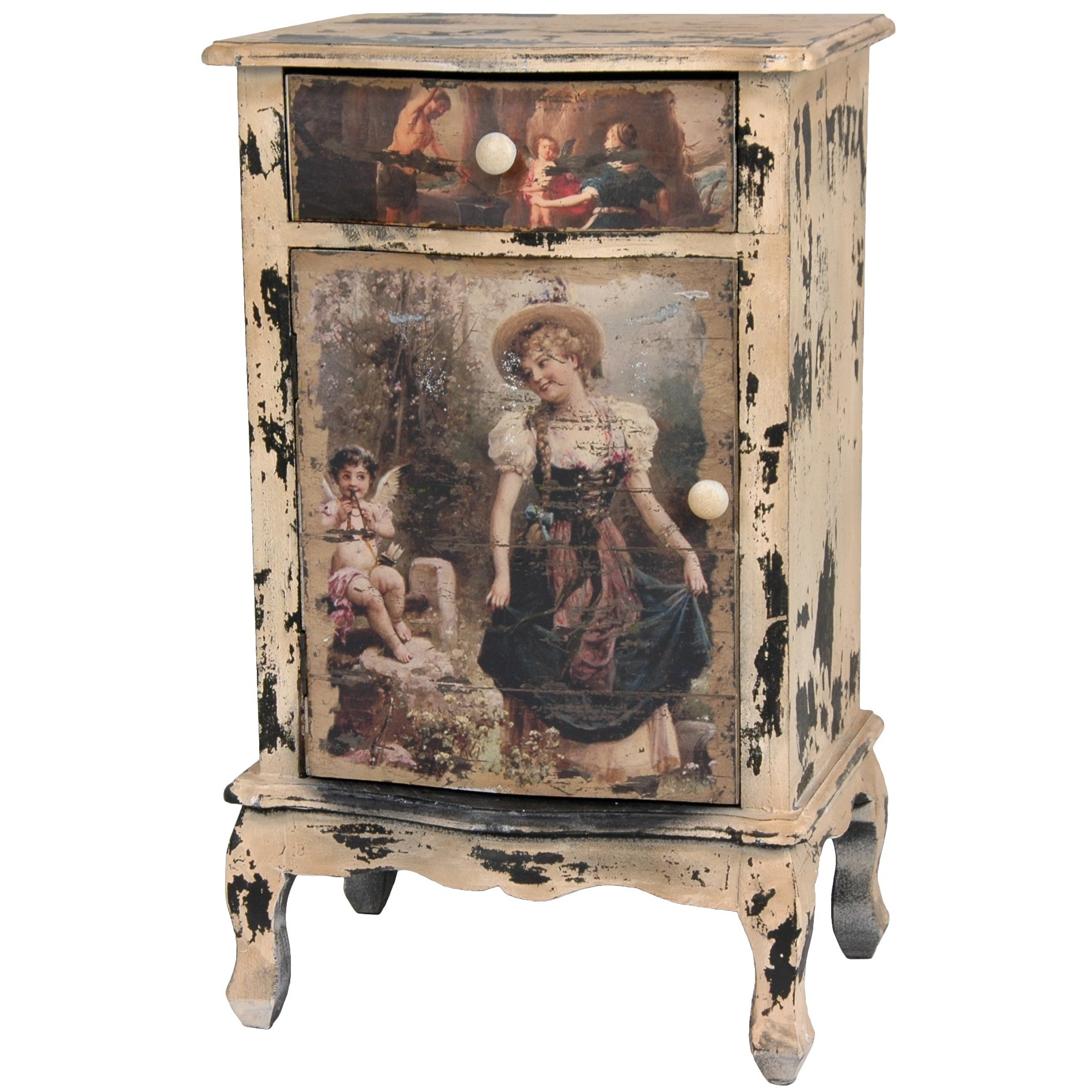 Oriental furniture rustic victorian end table