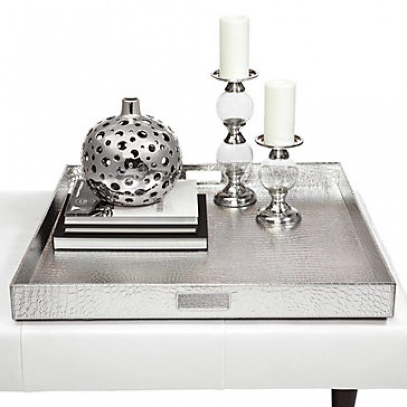 gray ottoman tray