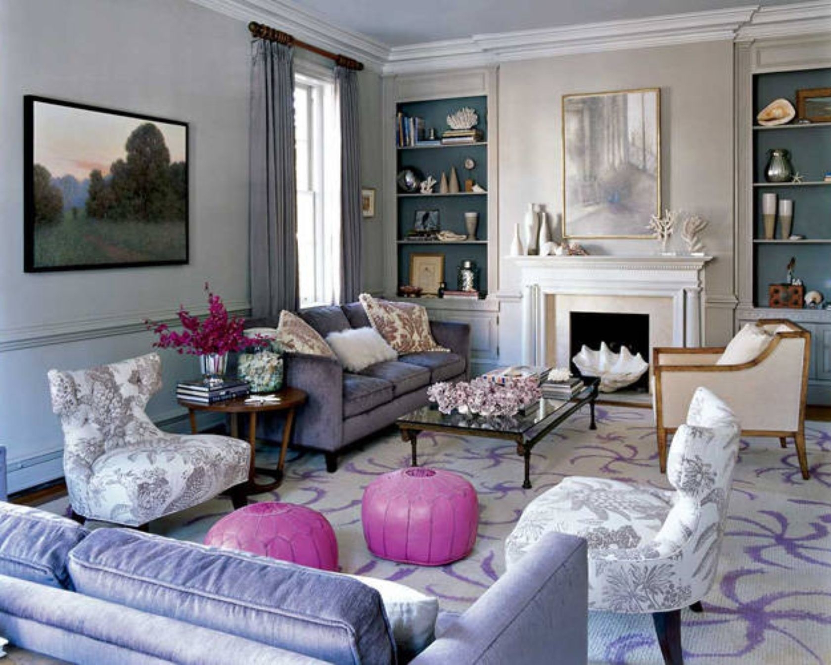 purple living room furniture ideas