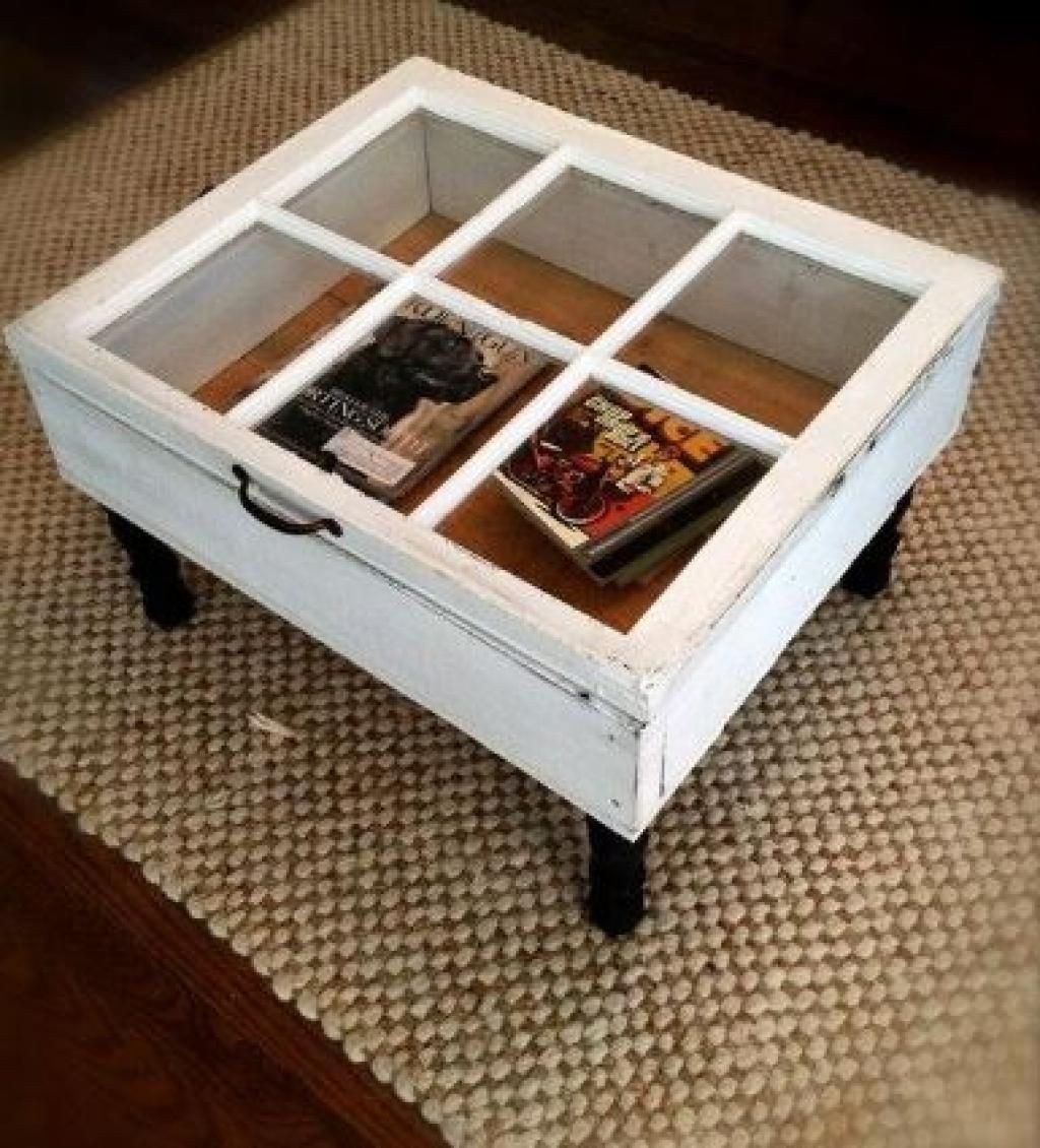 Reclaimed window coffee table with