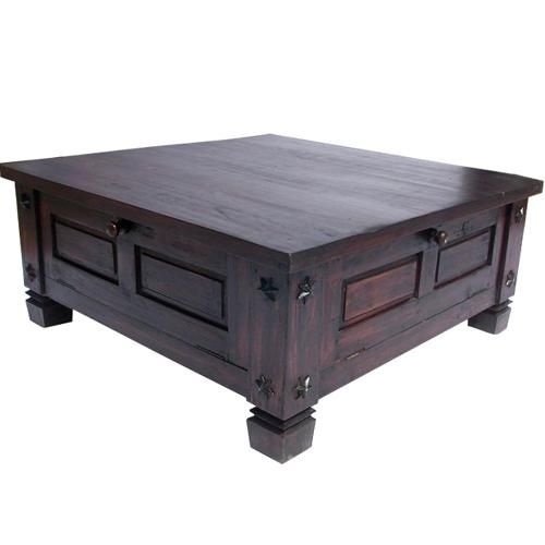 Reclaimed wood square coffee table