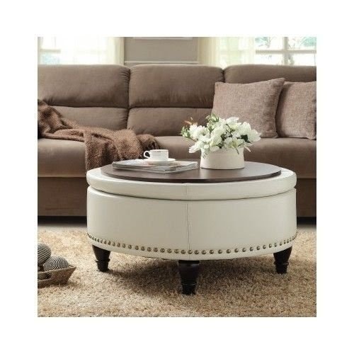 Round Storage Ottoman Coffee Table Ideas On Foter