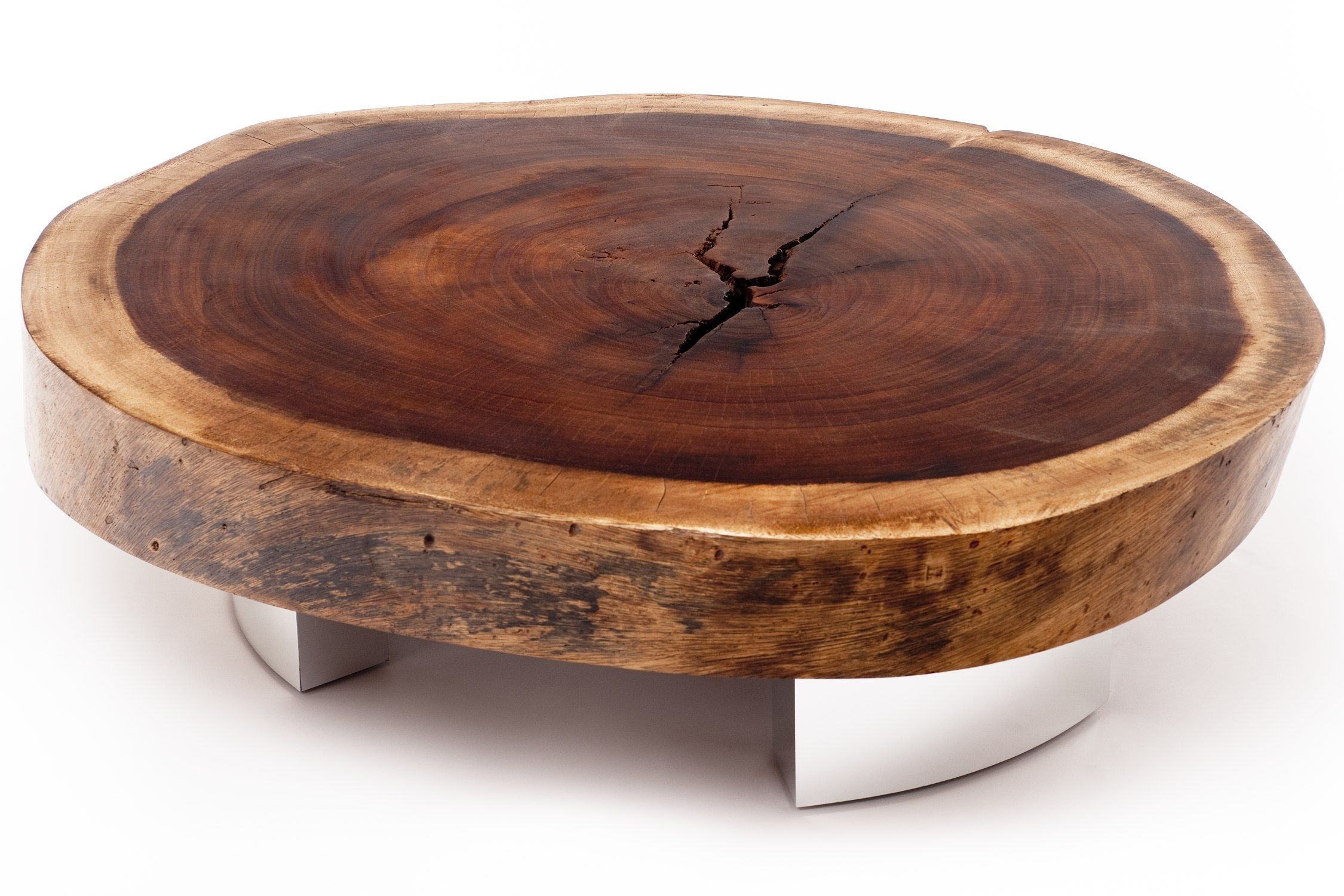 Round Industrial Coffee Table - Foter