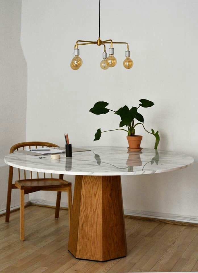 marble top dining table wood base