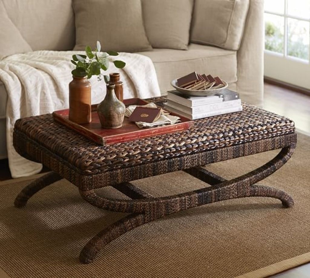 Seagrass side table ottoman