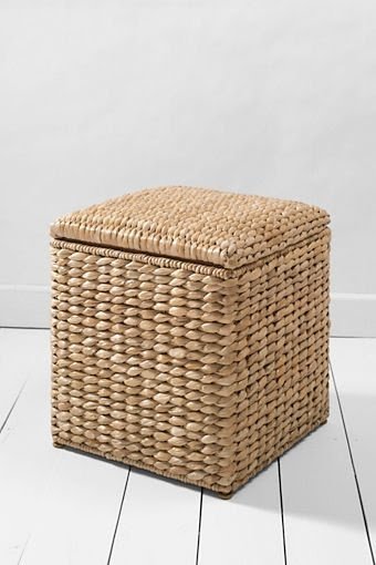 Seagrass ottoman outlet with storage