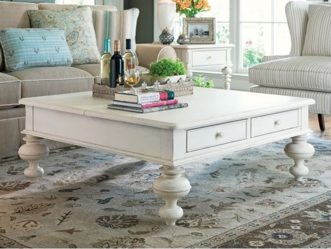 Shabby chic glass coffee table