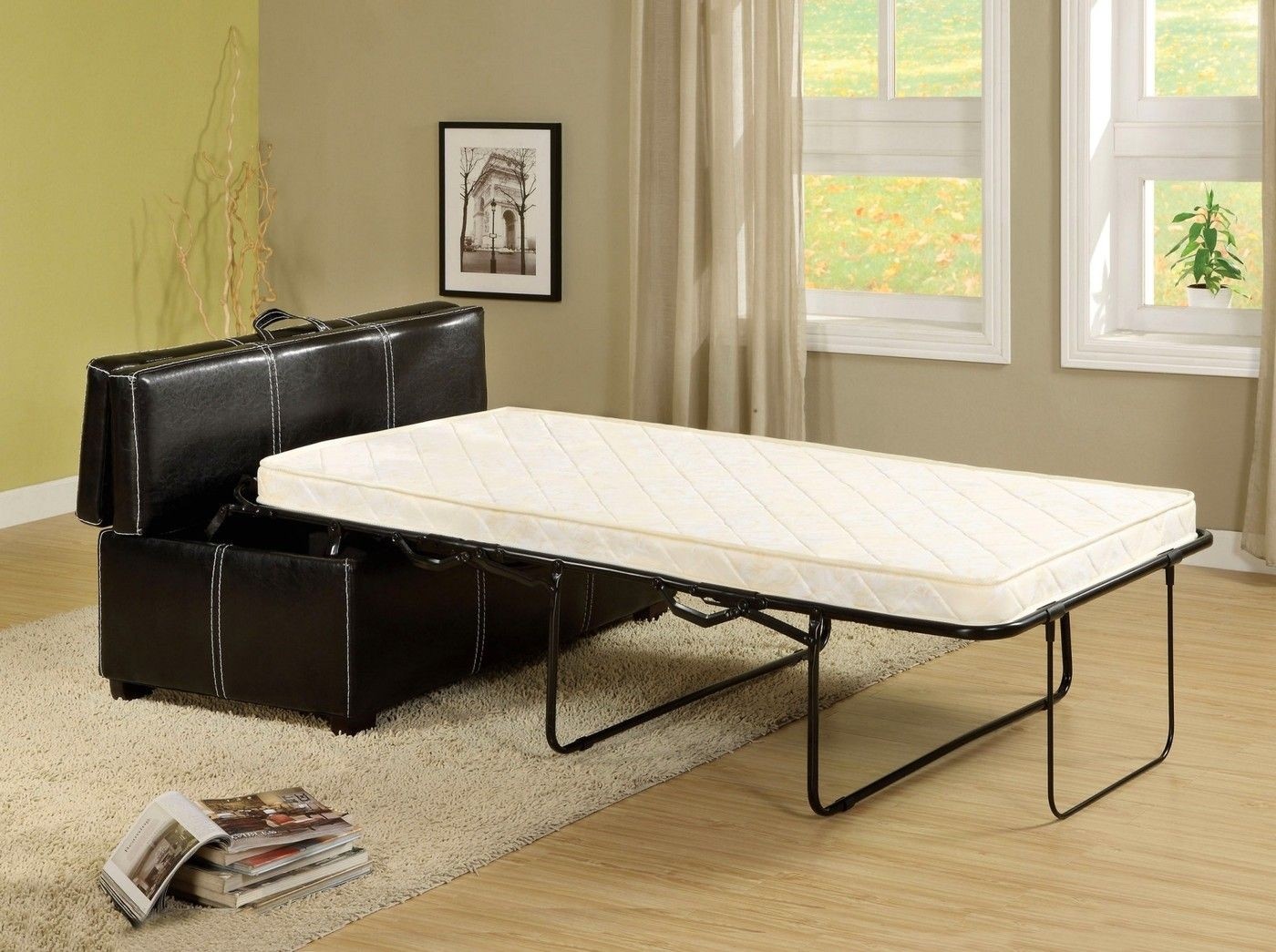 Fold away on sale bed ottoman