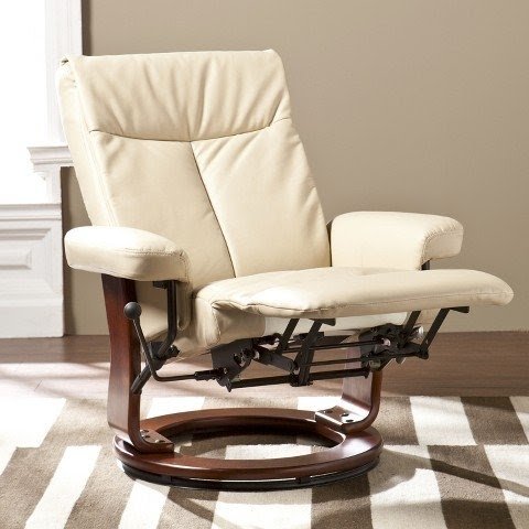 Southern enterprises lydon recliner with ottoman taupe 1