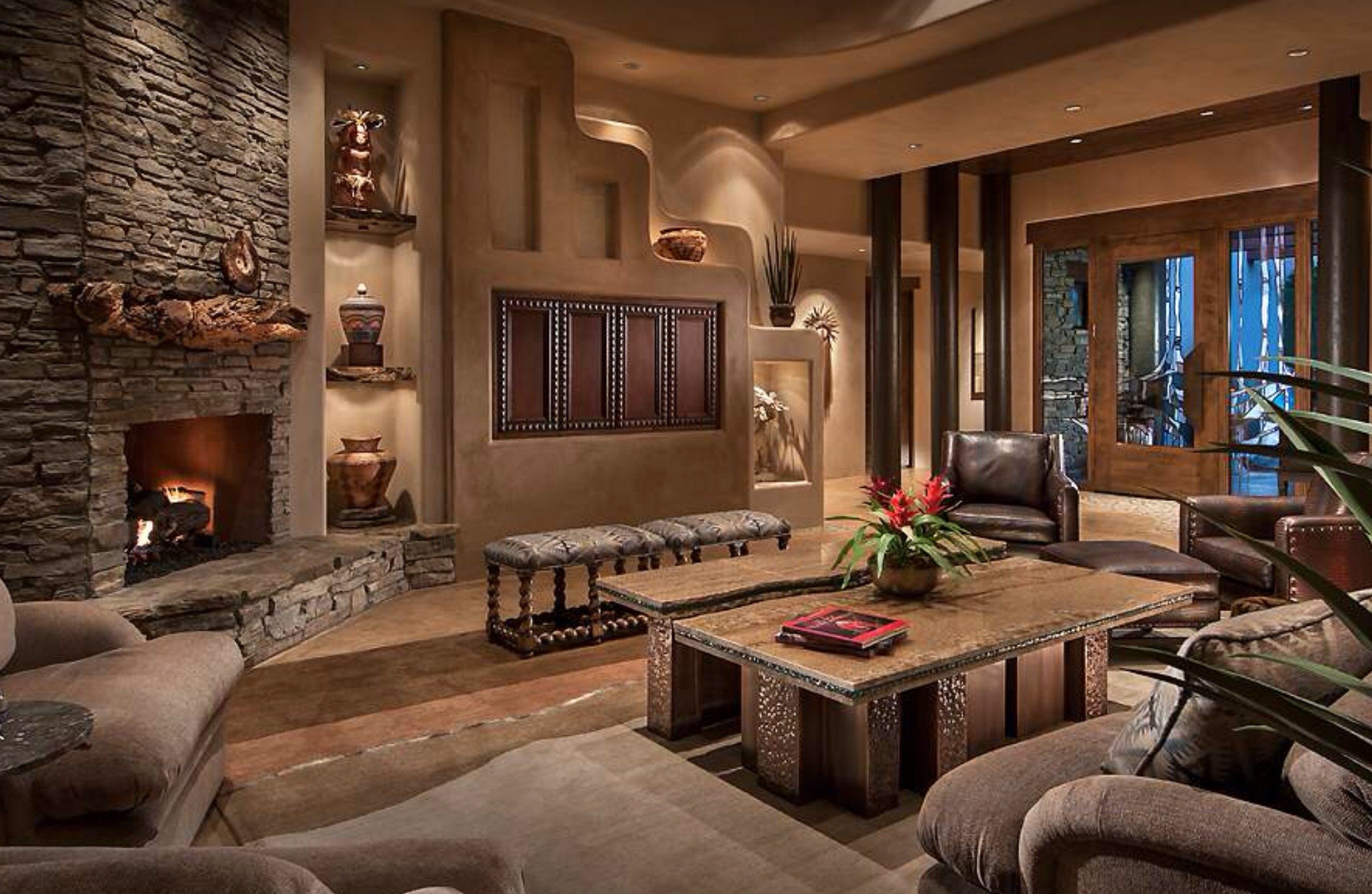 cozy southwestern style living room