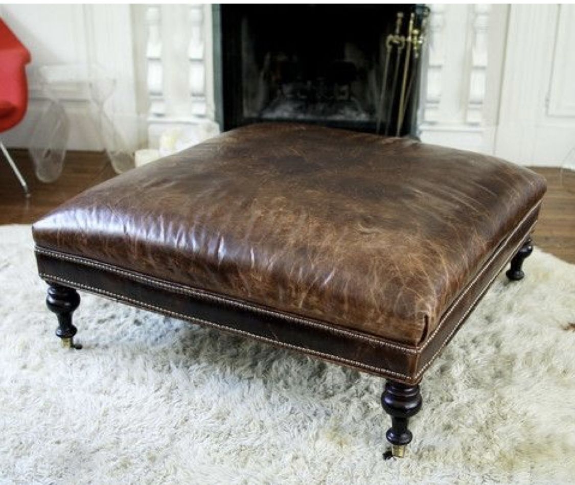 Oversized deals leather ottoman