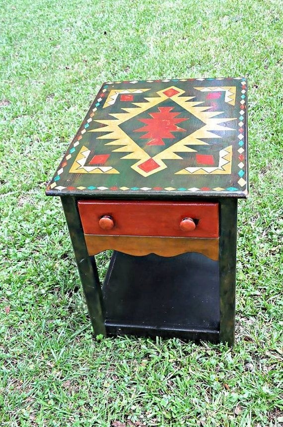 Tribal end tables native american design