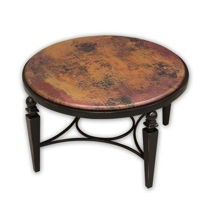 Tribecca copper and iron round coffee table by artisan home