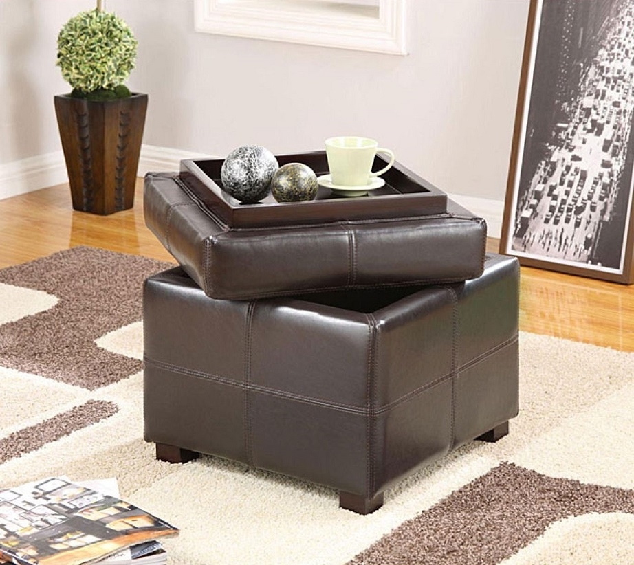 Urban seating chocolate leatherette storage cube