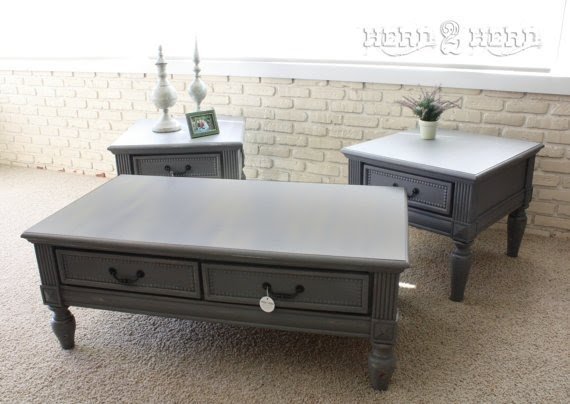 charcoal round end tables